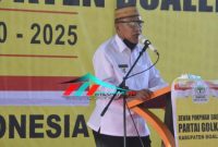 Wakil Bupati Boalemo, Anas Jusuf saat menyampaikan Sambutan Pemerintah Daerah. foto : Kk enda